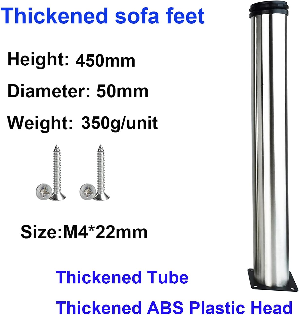 4X Patas Muebles de baño Patas de Muebles Ajustables de 450 mm Patas de Escritorio de TV de Mesa de café de Bricolaje de Acero Inoxidable - Altura Ajustable (Total: 450-465 mm) - con Tornillos 4X Patas Muebles de baño Patas de Muebles Ajustables de 450 mm Patas de Escritorio de TV de Mesa de café de Bricolaje de Acero Inoxidable - Altura Ajustable (Total: 450-465 mm) - con Tornillos